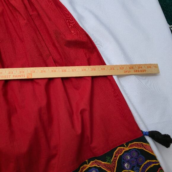 Handcrafted Red Gypsy Kutchi Hand Embroidered Mirrow Imag Ethnic Maxi Skirt XL - Picture 4 of 13